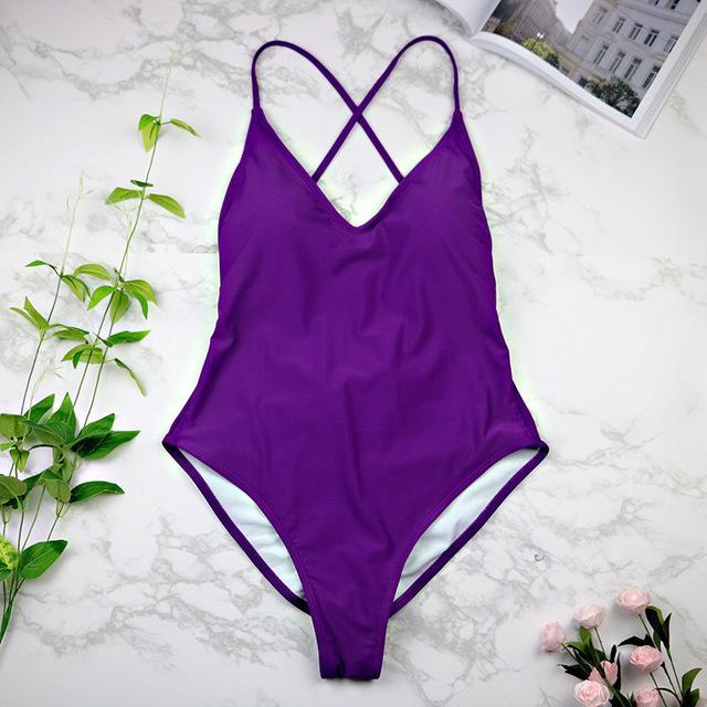 high cut thong Backless Monokini Swimsuit