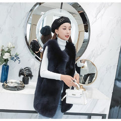 fashion High quality full pelt Natural Fox Fur Vest