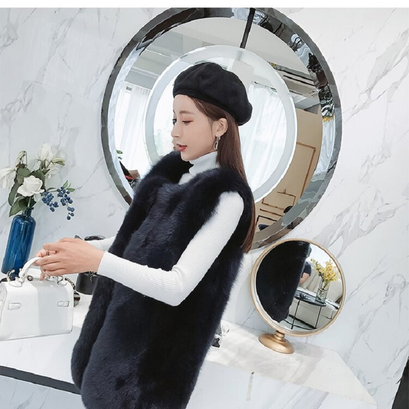 fashion High quality full pelt Natural Fox Fur Vest