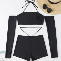 High Waist Boy Short Sleeved Off Shoulder Brazilian Two Piece Bikini