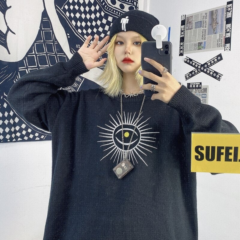 New Loose Pullover Round Neck Knit Sweater