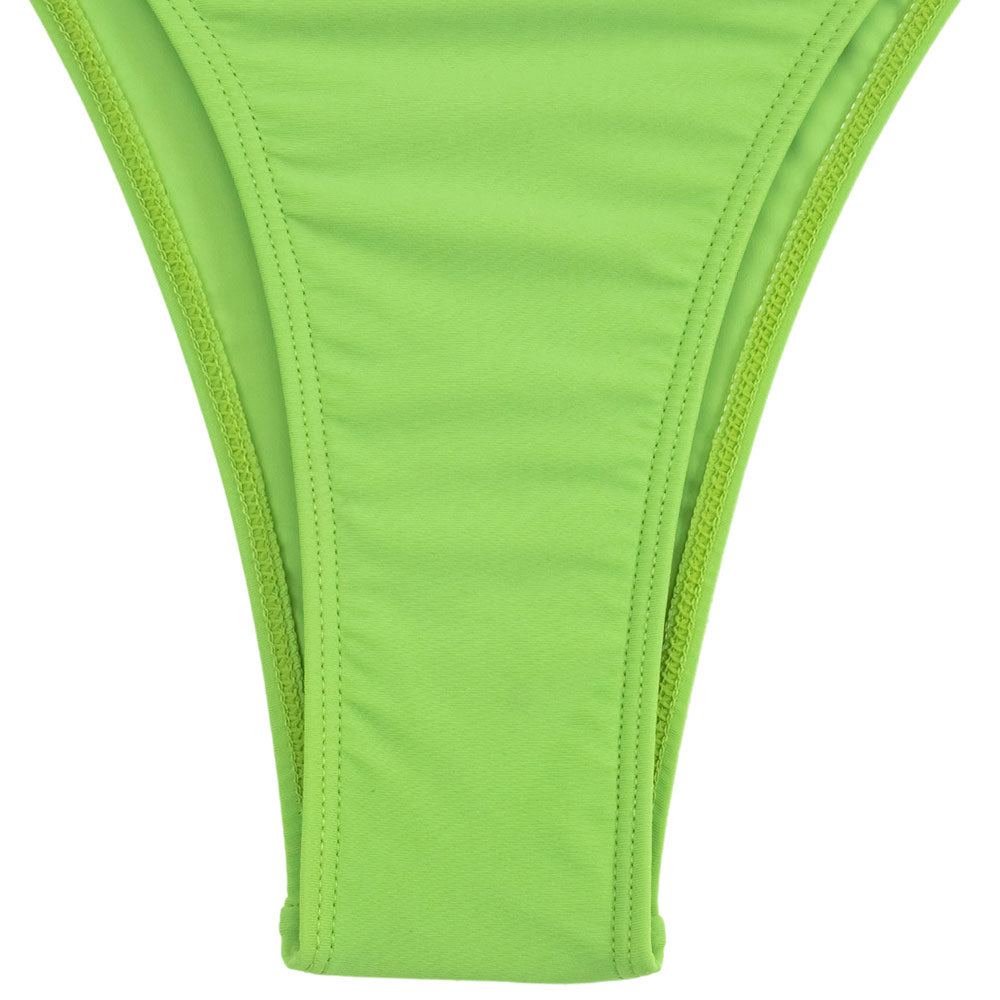 Playful Moderate High Leg Ruffle Cutout Tie Front Brazilian One Piece Swimsuit
