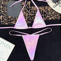 Silky O Ring String Thong Slide Micro Triangle Brazilian Two Piece Bikini